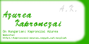 azurea kapronczai business card